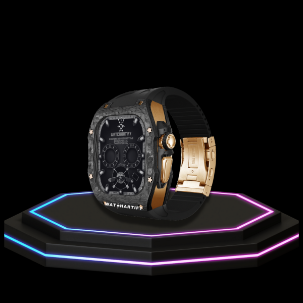 Apple Watch Ultra Case 49MM - TITAN Pro Series Luxury Royal Titan | Midnight Black Rubber