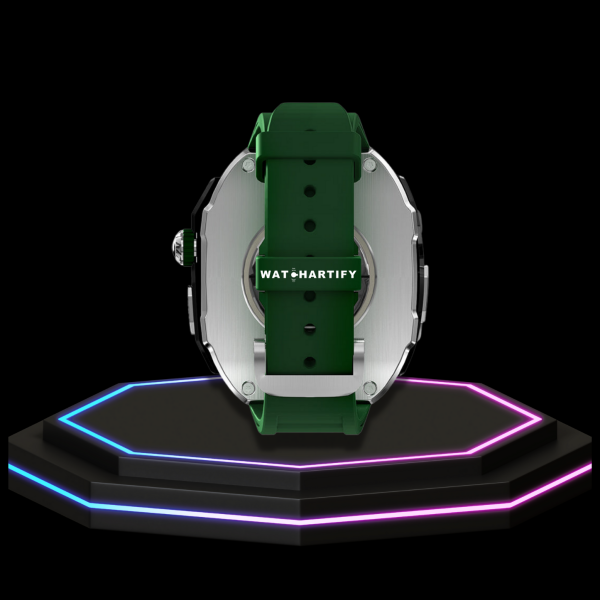 82 17aa552d edb9 406b b683 91583840d06c Apple Watch Ultra Case 49MM - Pro Series Captain Silver | Forest Green Rubber