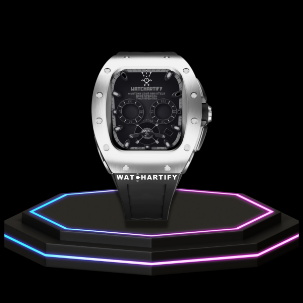 83 Apple Watch Case 44MM - TITANIUM CARBON Silver Series Titan | Midnight Rubber
