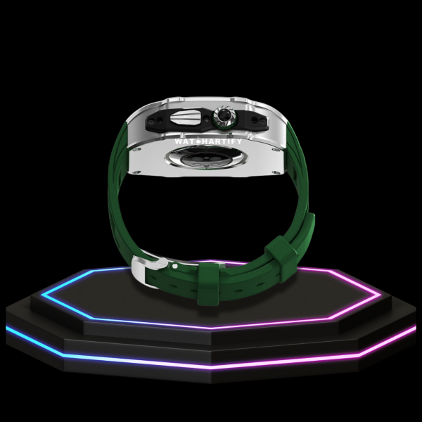83 06422327 6e2e 40e3 aa45 177fa21b863b Apple Watch Ultra Case 49MM - Pro Series Captain Silver | Forest Green Rubber