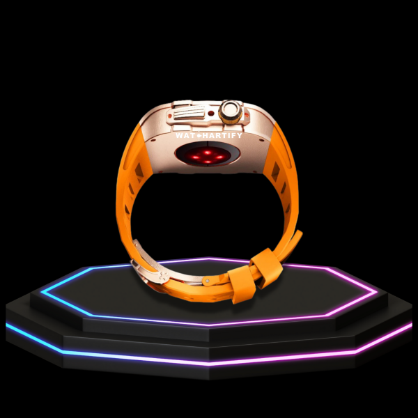 83 2beaa7ad 471e 40d2 9e3c 93ad837f7179 Apple Watch Case 44MM - TITAN Series Rose Gold Titanium | Sunset Orange Rubber