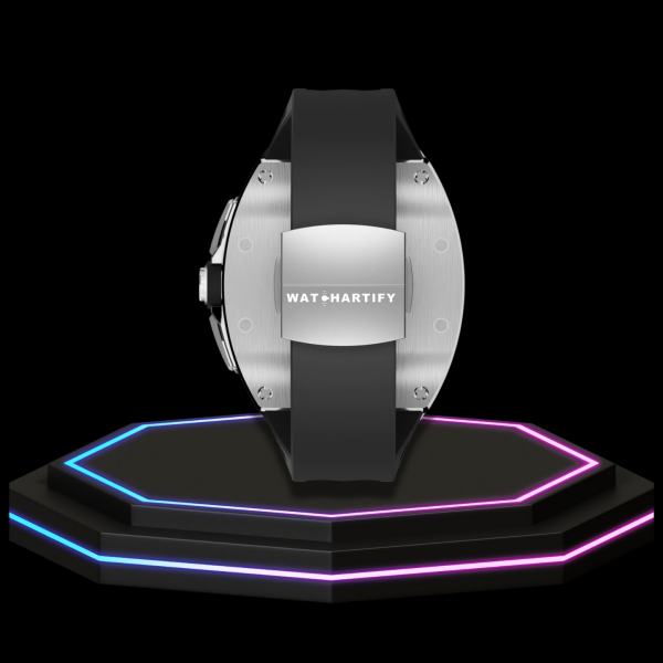 84 Apple Watch Case 44MM - TITANIUM CARBON Silver Series Titan | Midnight Rubber