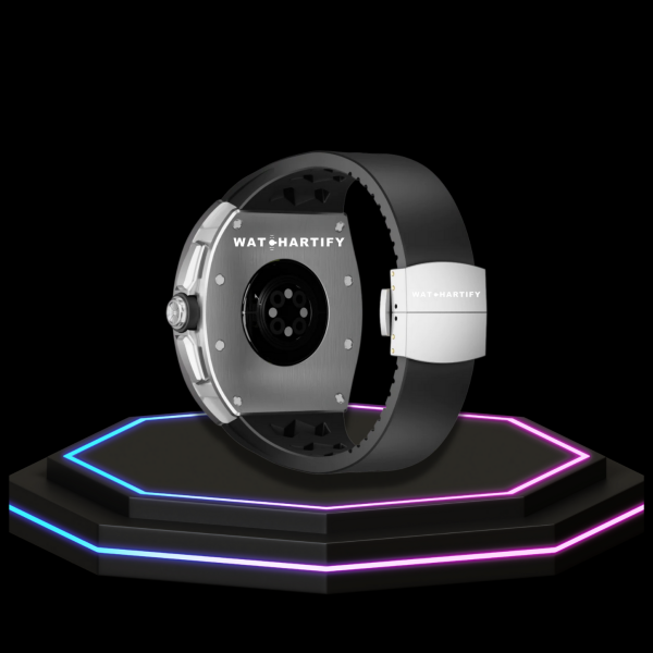 86 Apple Watch Case 44MM - TITANIUM CARBON Silver Series Titan | Midnight Rubber