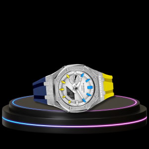 89 1b9add52 4134 45f0 a570 5ad9a5d36121 G-SHOCK Casio GA2100 | Silver Series Snow White Dial | Deep Blue Mix Yellow Rubber