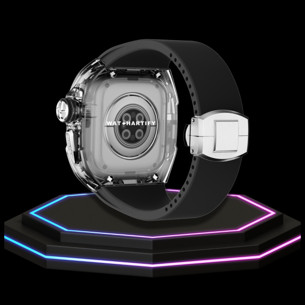 8 0f1d9ad3 369e 4a7b 84f7 3f698b4d2a53 Apple Watch Ultra Case 49MM - CRYSTAL Pro Silver Series Eclipse | Midnight Black Rubber