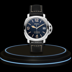8 177e1201 2d06 4046 a1d0 5852362cc352 SEIKO Mod Panerai Collection Night Blue Dial Sunset Orange Markers NH35 Movement Midnight Black Leather