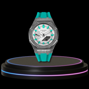 8 1c4232e0 a6cd 416a a5f2 d045bf6e7162 G-SHOCK Casio GA2100 | Titanium Mini Series Snow White Dial Titanium Marker | Tiffany Blue Rubber