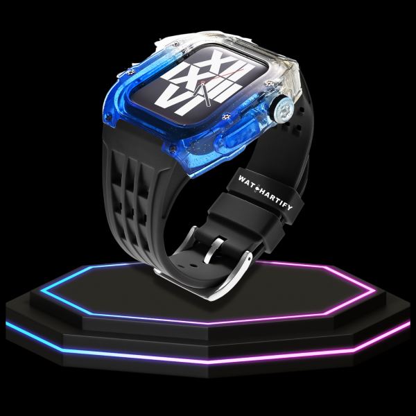 8 2ed8f500 6ce8 4fdd 8107 13f4af2c9ca2 Apple Watch Case 44MM - Rainbow Series Light Blue Sky | Midnight Black Rubber