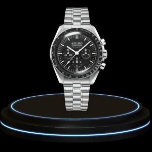 8 3b09a971 0e38 4027 9f50 980ab253053c SEIKO Mod Speedmaster Collection Midnight Black White Dial NH35 Movement Silver Stainless Steel Strap