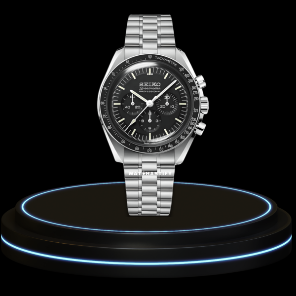 8 3b09a971 0e38 4027 9f50 980ab253053c SEIKO Mod Speedmaster Collection Midnight Black White Dial NH35 Movement Silver Stainless Steel Strap