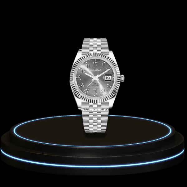 8 5da43987 75ec 46e9 8e25 b5259fd11368 SEIKO Mod Datejust Collection Silver Dial NH35 Automatic Movement Silver Stainless Steel Strap