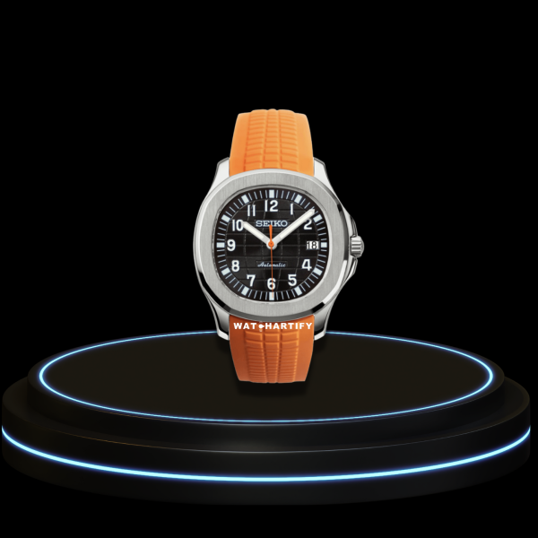 8 696f9290 b7c1 460e 98eb 392e157ce2bd SEIKO Nautilus Mod Collection Midnight Black Dial NH35 Movement Sunset Orange Strap
