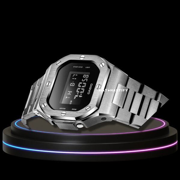 8 779a9c60 bf7d 448f 8eb1 34e960605363 G-SHOCK Casio GA2100 | CUBELISH Silver Series Silver Mod | Silver Stainless Steel Strap