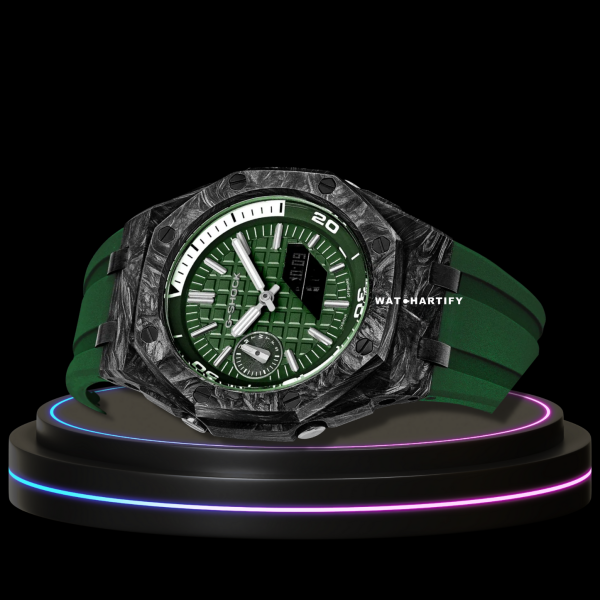 8 9fc8d6a0 cc1c 4c05 a74d 750ef95429c0 G-SHOCK Casio GA2100 | OFFSHORE Series Carbon Fiber Mod Green Silver Dial | Green Rubber