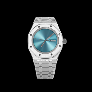 8 f981bbac f952 40b9 bb1d 9fa217f5cf01 Watchartify Series Royal OAK Solid Tiffany Blue Day and Date Calendar Face 41MM NH36 Movement Stainless Steel Strap