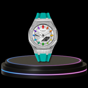 93 7eccb344 f815 4334 a624 98c46c40218a G-SHOCK Casio GA2100 | Silver Series Snow White Dial Rainbow Marker | Tiffany Blue Rubber