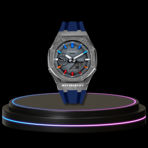 95 008daf66 d346 4fbd b195 66b8deb2defc G-SHOCK Casio GA2100 | Titanium Series Grey Dial Rainbow Marker | Deep Blue Rubber