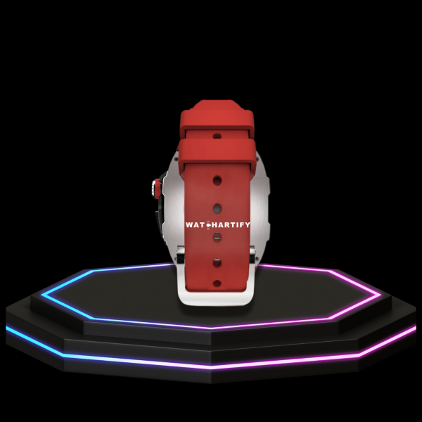 96 ae0fef27 54f8 42d2 a934 53490d35d70f 1 Apple Watch Case 45MM - TITAN Series Silver Midnight Black Titanium | Red Rubber
