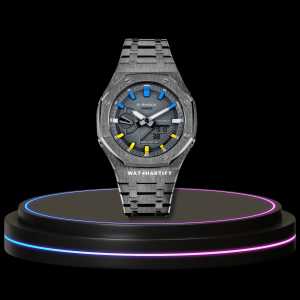 97 317c18b1 3ebc 4af5 a572 9f821c374513 G-SHOCK Casio GA2100 | Titanium Series Grey Dial Rainbow Marker | Silver Stainless Steel Strap