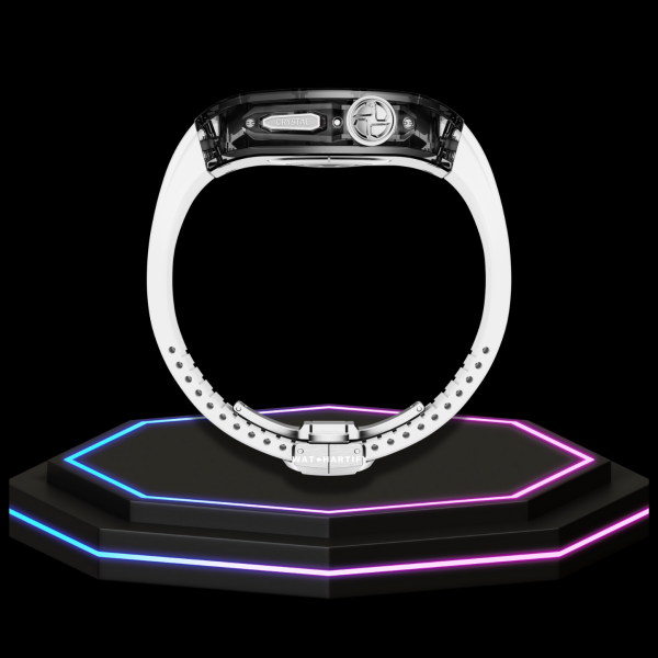 9 48692818 c7ac 4117 bb54 0be2101a67a6 Apple Watch Case 44MM - CRYSTAL Silver Series Eclipse | Snow White Rubber