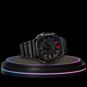 9 6e63eb23 1a19 47ef 952c 4e4362b8408a G-SHOCK Casio GA2100 | CASIO OAK Series Rainbow Midnight Black Dial |Dark Rubber