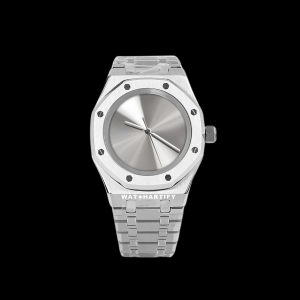 9 eb863b41 b629 421c 8252 7bf30e05fe09 Watchartify Series Royal OAK Solid Silver Face 41MM NH35 Movement Stainless Steel Strap