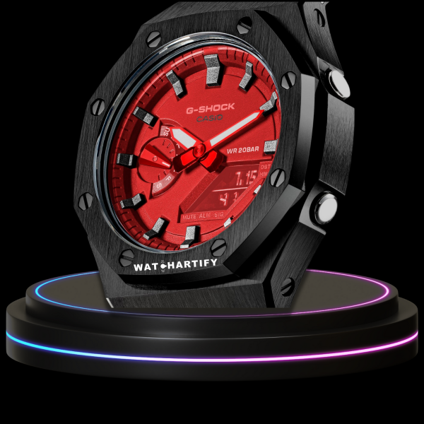 g shock classic collection mod black with red face titanium time marker black rubber watchartify 3 g shock classic collection mod black with red face titanium time marker black rubber watchartify 3