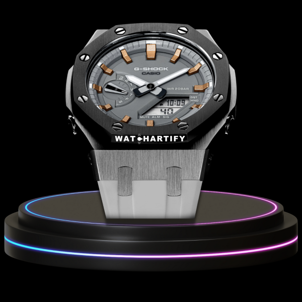 g shock classic collection mod silver black case gray face rose gold time marker watchartify 2 g shock classic collection mod silver black case gray face rose gold time marker watchartify 2