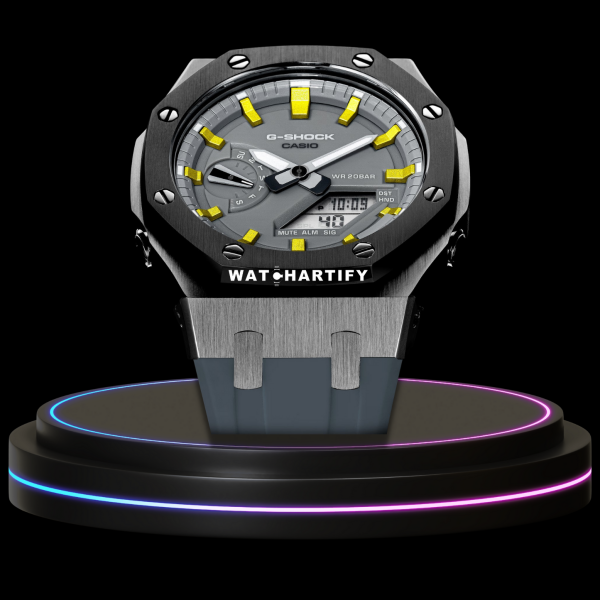 g shock classic collection mod silver black case gray face yellow time marker watchartify 2 g shock classic collection mod silver black case gray face yellow time marker watchartify 2
