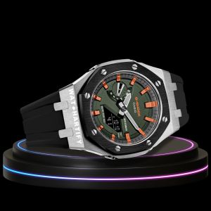 g shock classic collection mod silver black with green face metallic orange watchartify g shock classic collection mod silver black with green face metallic orange watchartify
