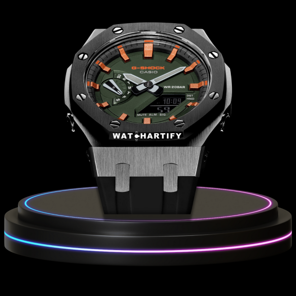g shock classic collection mod silver black with green face metallic orange watchartify 2 g shock classic collection mod silver black with green face metallic orange watchartify 2