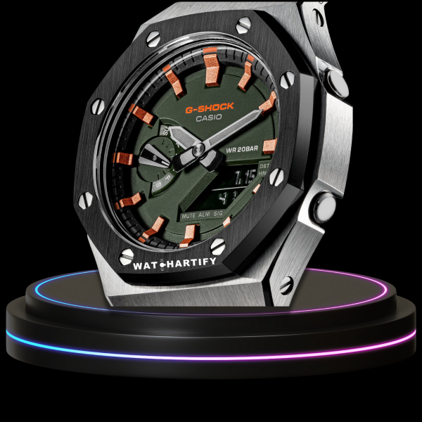 g shock classic collection mod silver black with green face metallic orange watchartify 3 g shock classic collection mod silver black with green face metallic orange watchartify 3