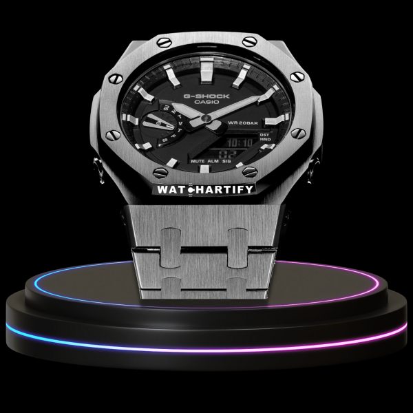 g shock classic collection mod silver with black face silver time marker watchartify 2