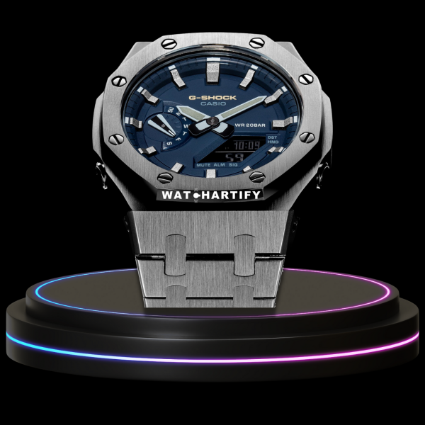 g shock classic collection mod silver with blue face watchartify 2