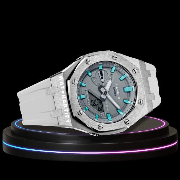g shock classic collection mod silver with gray face cerulean blue time marker g shock classic collection mod silver with gray face cerulean blue time marker