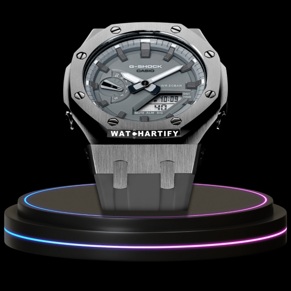g shock classic collection mod silver with gray face iron 2