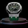 g shock classic collection mod silver with green face silver 2