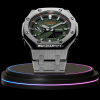 g shock classic collection mod silver with green face silver time marker steel belt 2 g shock classic collection mod silver with green face silver time marker steel belt 2