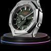 g shock classic collection mod silver with green face silver time marker steel belt 3 g shock classic collection mod silver with green face silver time marker steel belt 3