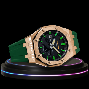 g shock royal rose gold collection mod rose gold with black face green rubber strap g shock royal rose gold collection mod rose gold with black face green rubber strap