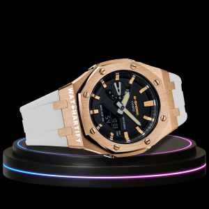 g shock royal rose gold collection mod rose gold with black face white rubber strap g shock royal rose gold collection mod rose gold with black face white rubber strap