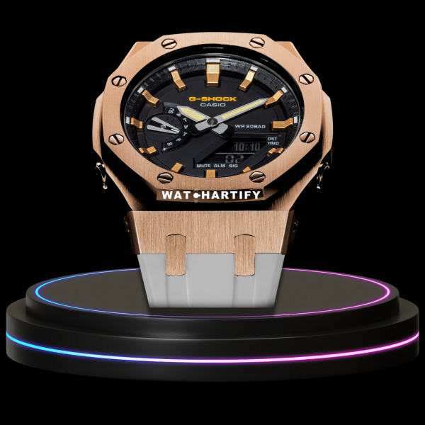 g shock royal rose gold collection mod rose gold with black face white rubber strap 2 g shock royal rose gold collection mod rose gold with black face white rubber strap 2