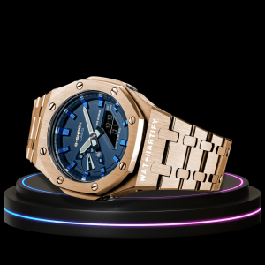 g shock royal rose gold collection mod rose gold with blue face metal strap ocean time marker g shock royal rose gold collection mod rose gold with blue face metal strap ocean time marker