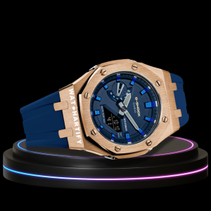 g shock royal rose gold collection mod rose gold with blue face rubber strap ocean time marker g shock royal rose gold collection mod rose gold with blue face rubber strap ocean time marker