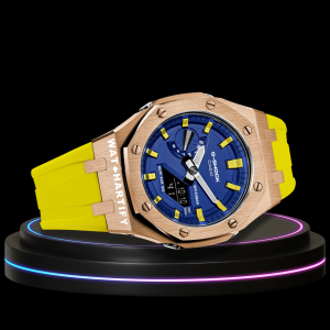 g shock royal rose gold collection mod rose gold with light blue face yellow strap yellow time marker g shock royal rose gold collection mod rose gold with light blue face yellow strap yellow time marker