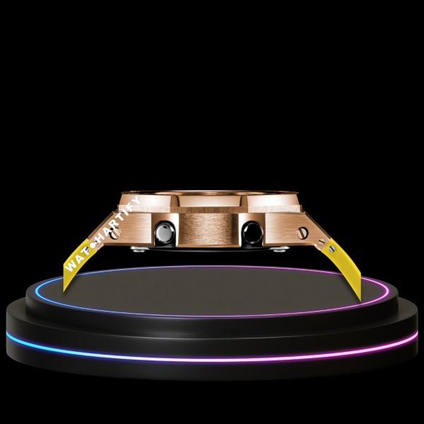 g shock royal rose gold collection mod rose gold with light blue face yellow strap yellow time marker 4