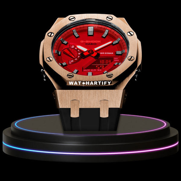 g shock royal rose gold collection mod rose gold with red face titanium time marker black rubber 2 g shock royal rose gold collection mod rose gold with red face titanium time marker black rubber 2