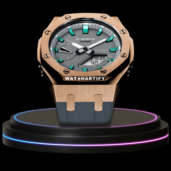 g shock tiffany collection rose gold case with gray face 2