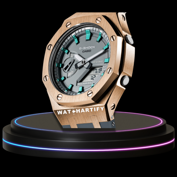 g shock tiffany collection rose gold case with gray face 3