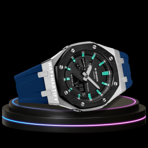 g shock tiffany collection silver black case black with black face blue rubber band g shock tiffany collection silver black case black with black face blue rubber band